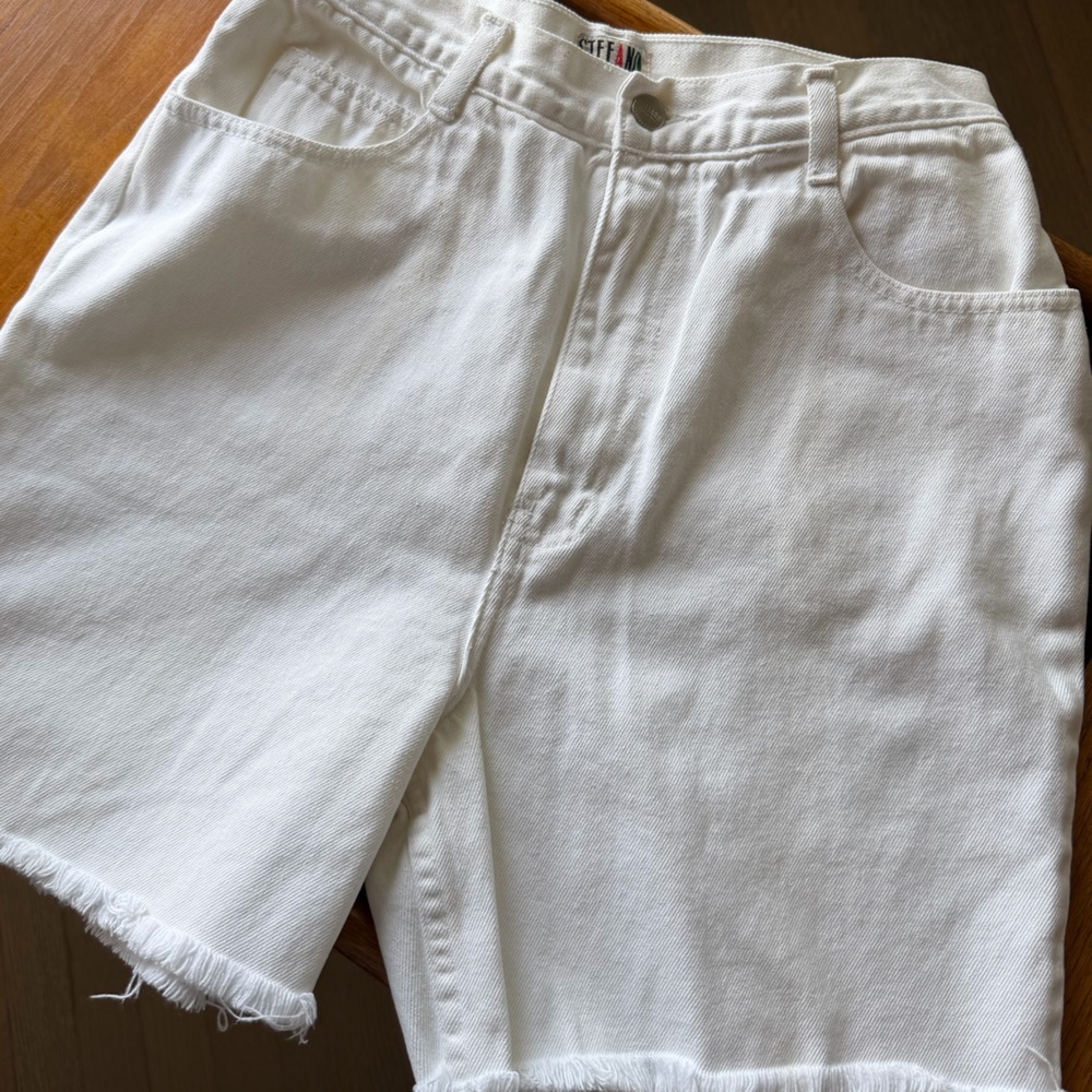 Stefano International Vintage White Denim Shorts